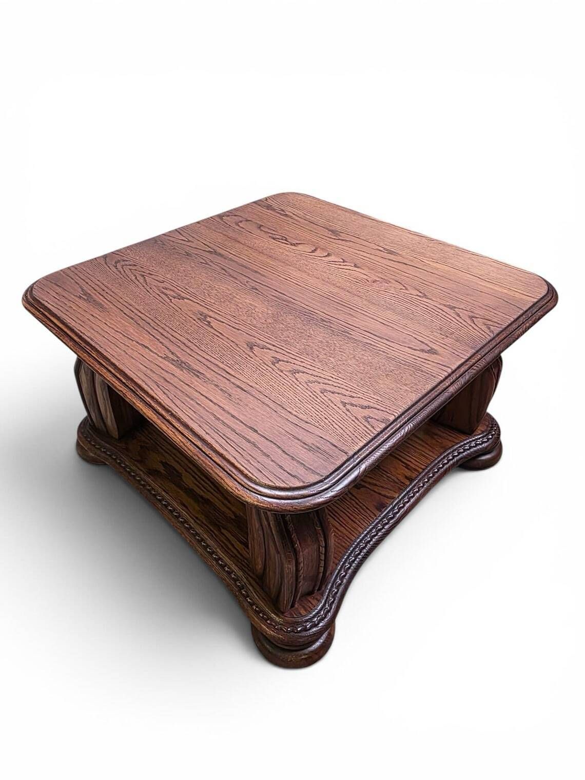 Vintage Coffee Table / Heavy Solid Wood  Traditional English Style / C1970 photo Furniture