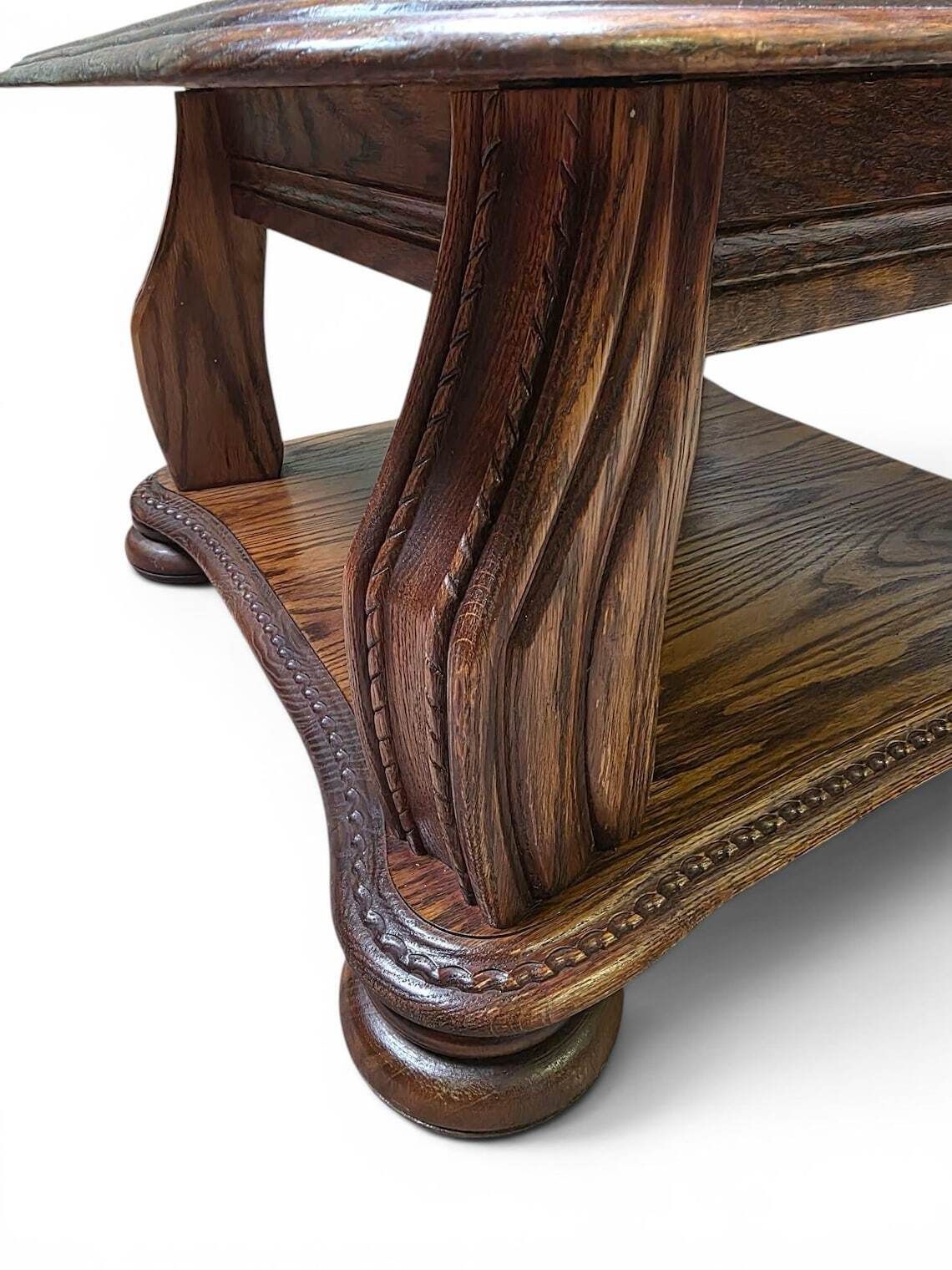 Vintage Coffee Table / Heavy Solid Wood  Traditional English Style / C1970 photo 320.0