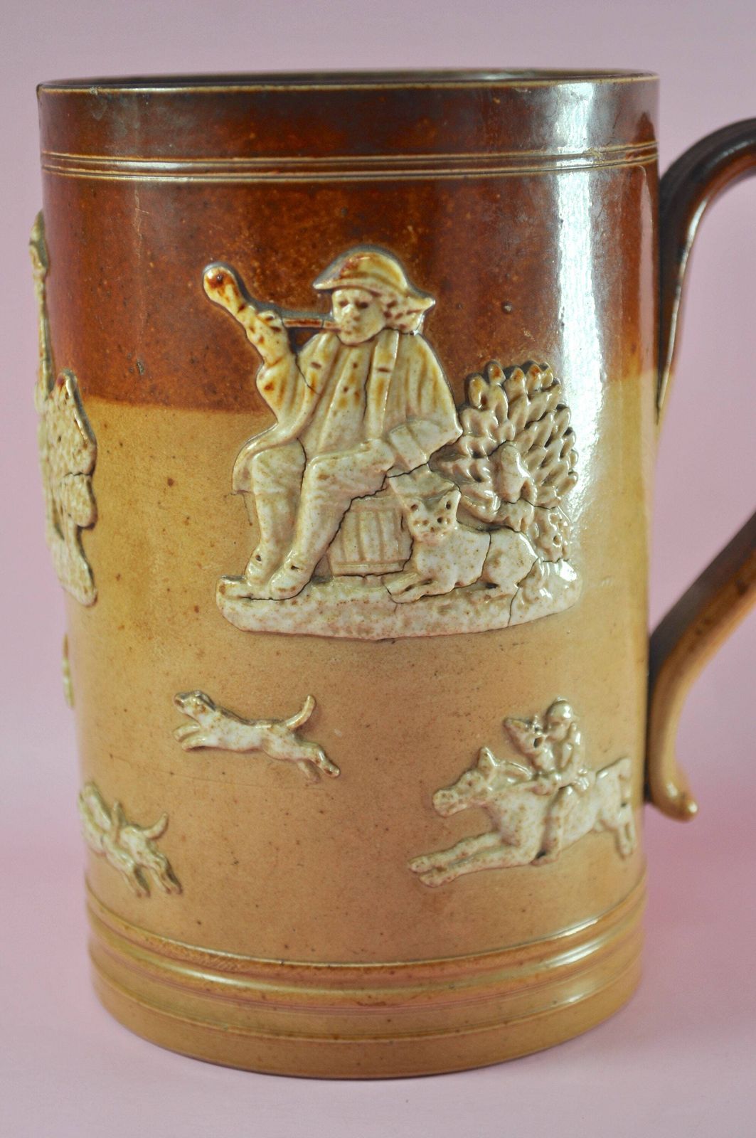 Royal Doulton Lambeth Stoneware Hunting Tankard | Antique English Salt Glaze Beer Mug | Pattern 2888 | Gift For Him | Pub Mug photo for sale