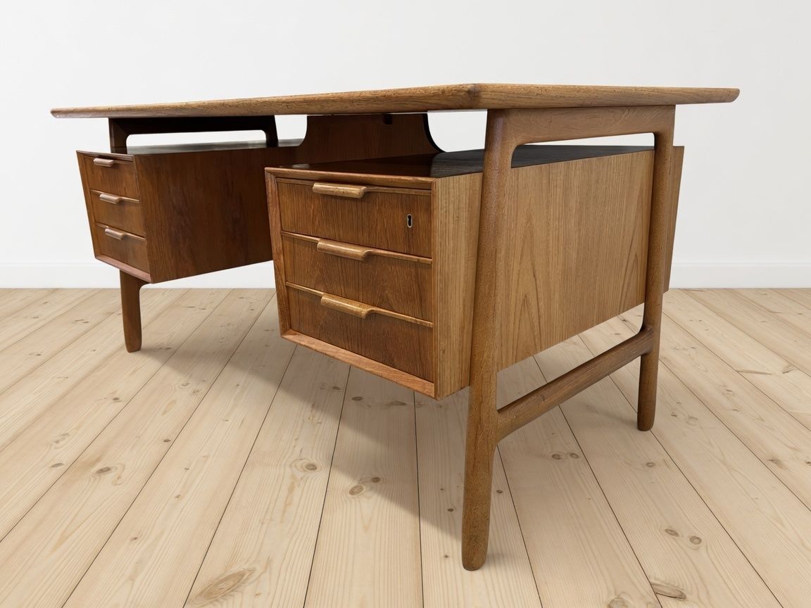 Gunni Omann #75 Teak Executive Desk, 1960s. photo furniture