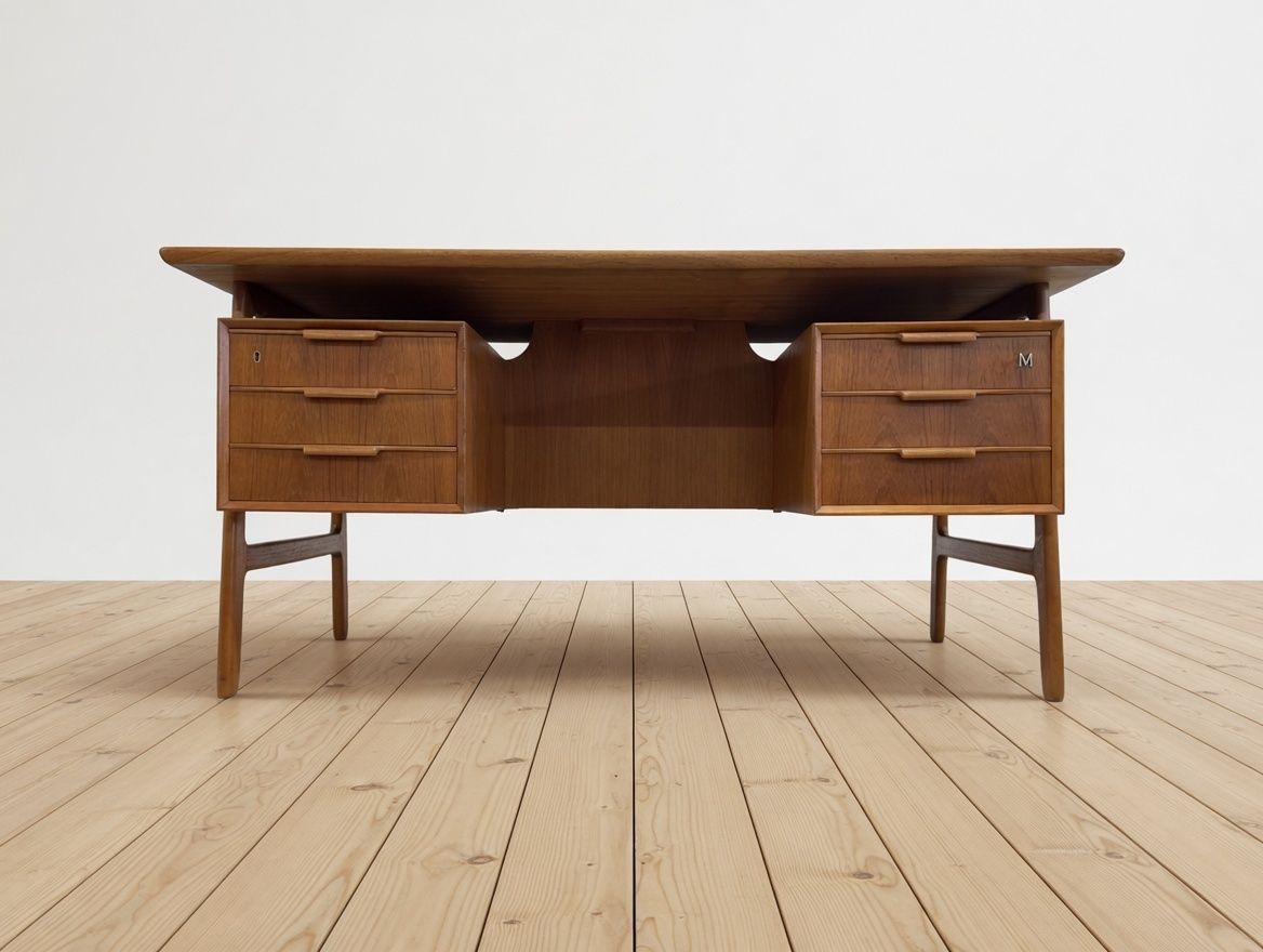 Gunni Omann #75 Teak Executive Desk, 1960s. photo Furniture