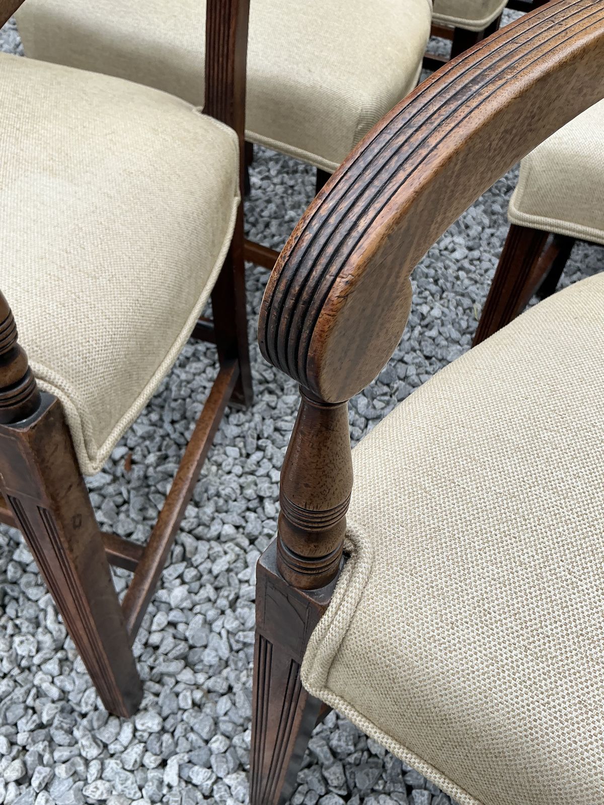 A Superb Set Of 8 Mahogany Georgian Chairs 6 Singles And 2 Carvers photo vintage