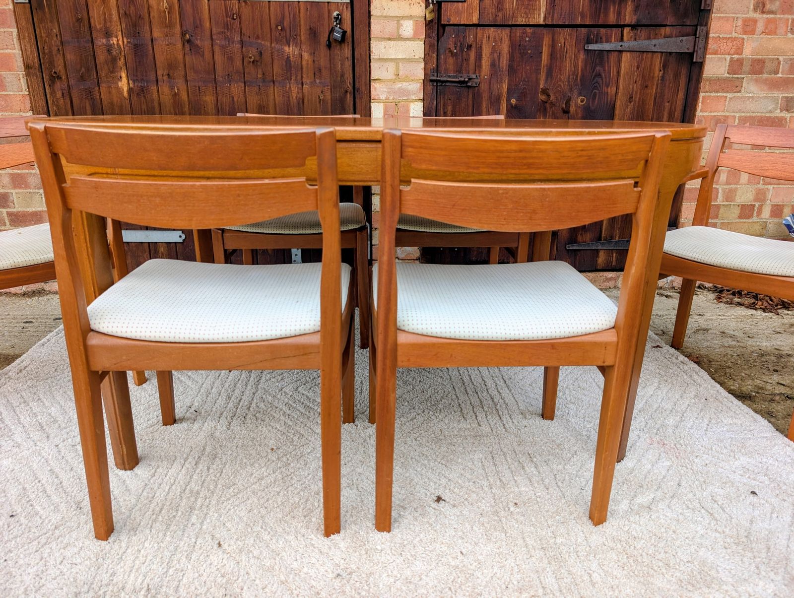 950.0 Mid Century Modern Stylish Nathan 1970s Teak Dining Table And 6 Chairs Vintage Furniture photo