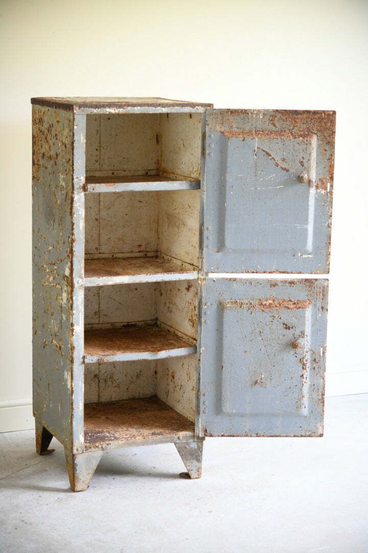Vintage Industrial Steel Double Locker photo furniture