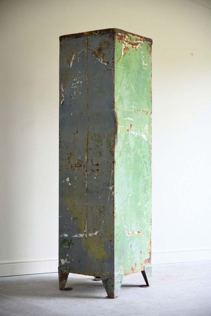 Vintage Industrial Triple Locker Cabinet photo for sale