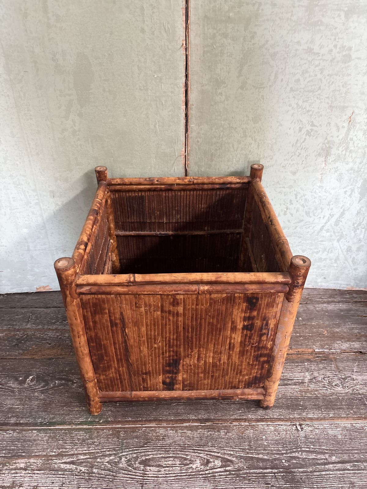 Mid Century Bamboo Planter, 1970s photo for sale