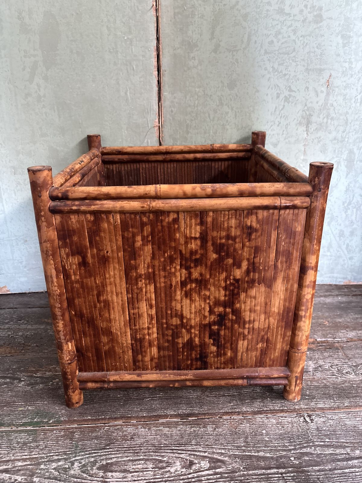 Mid Century Bamboo Planter, 1970s