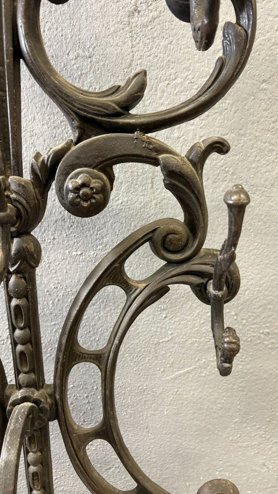 photo buy Antique Cast Iron Hall Stand, Victorian Coat Rack With Marble Base, Ornate Hall Tree, 19th Century