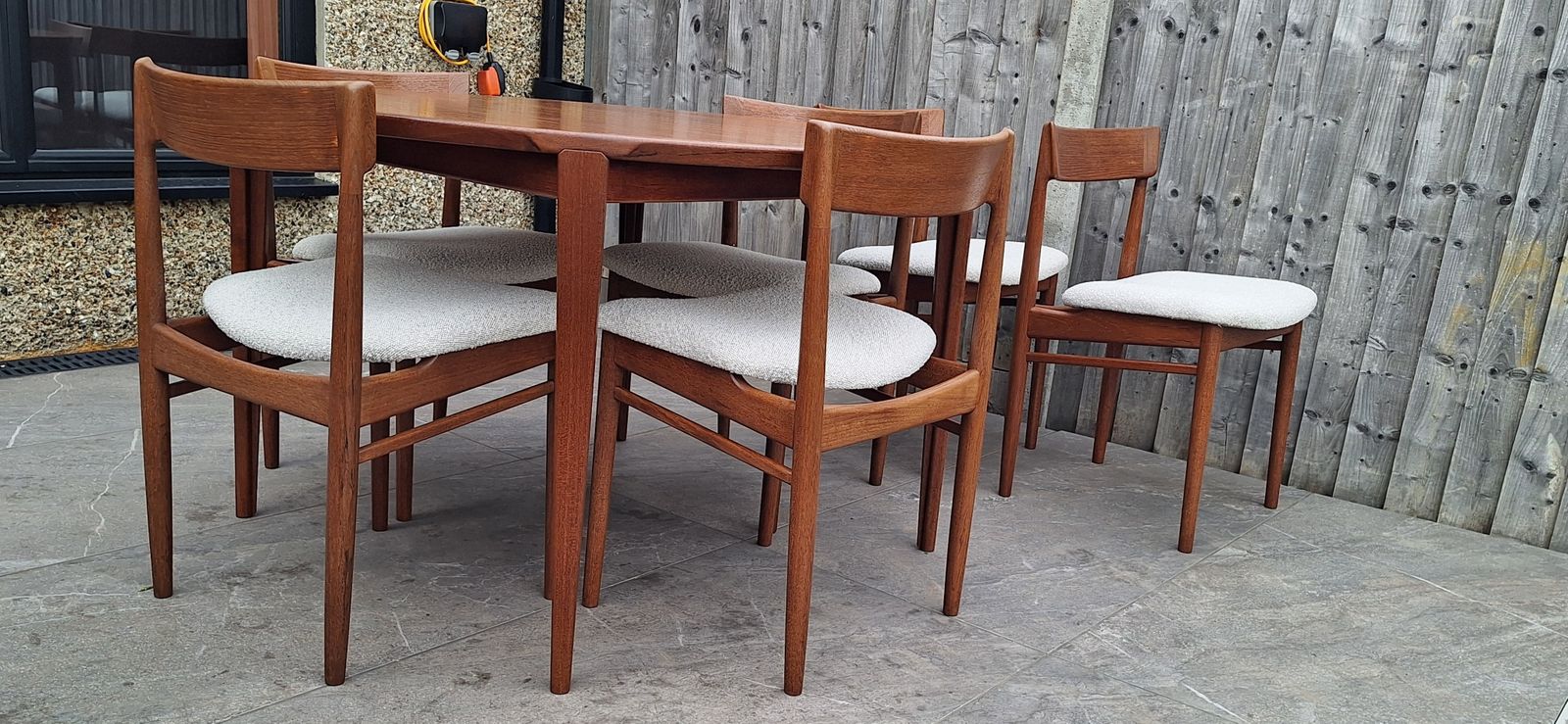 Danish Table And Chairs By Henry Rosengren Hansen photo for sale