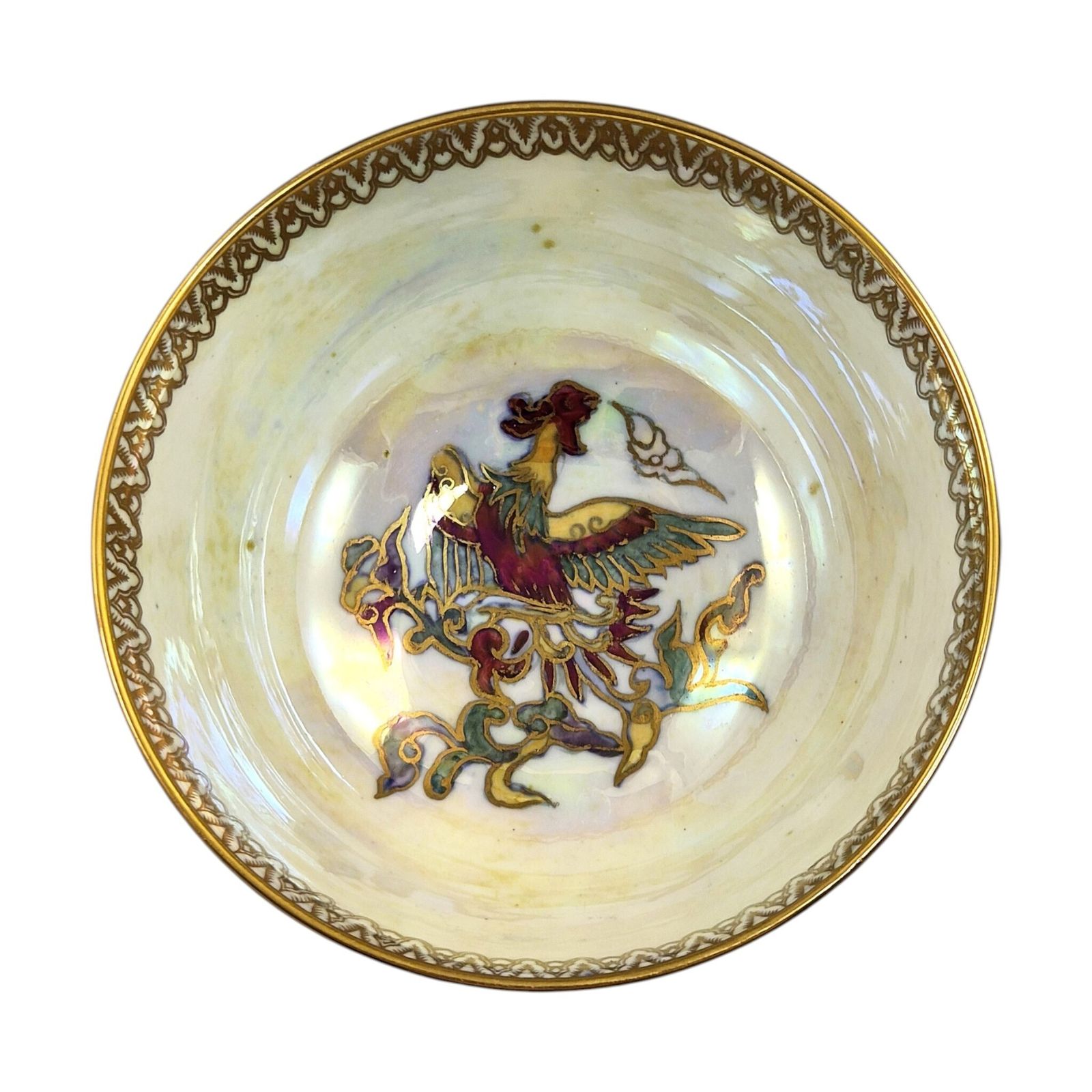 photo furniture Daisy Makeig Jones Wedgwood Fairyland Lustre Green Butterfly Bowl, ca. 1920