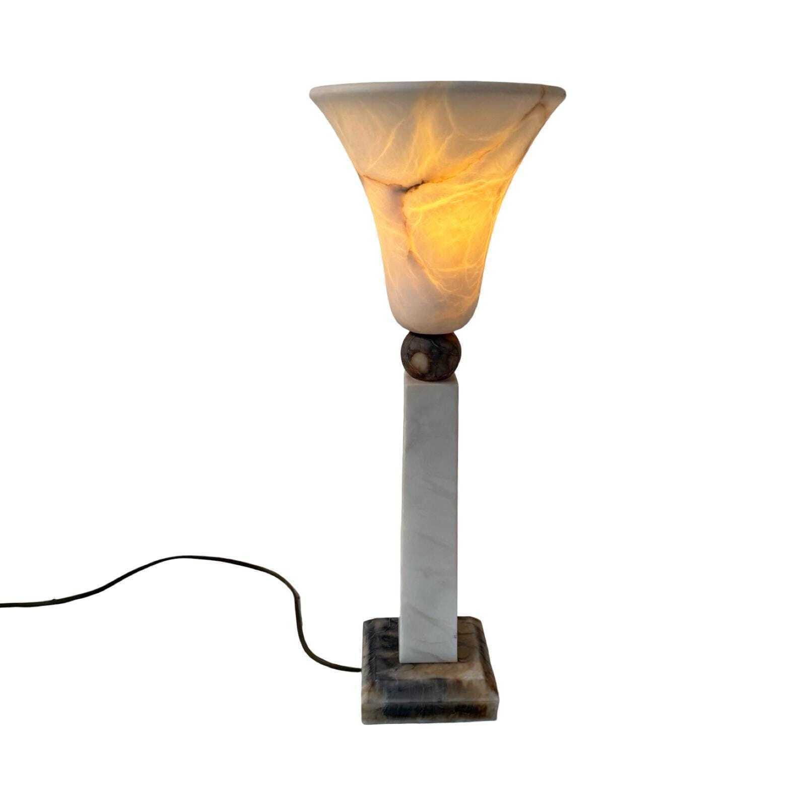 Pegasam Spain   Alabaster Tafellamp   Brutalist Stijl