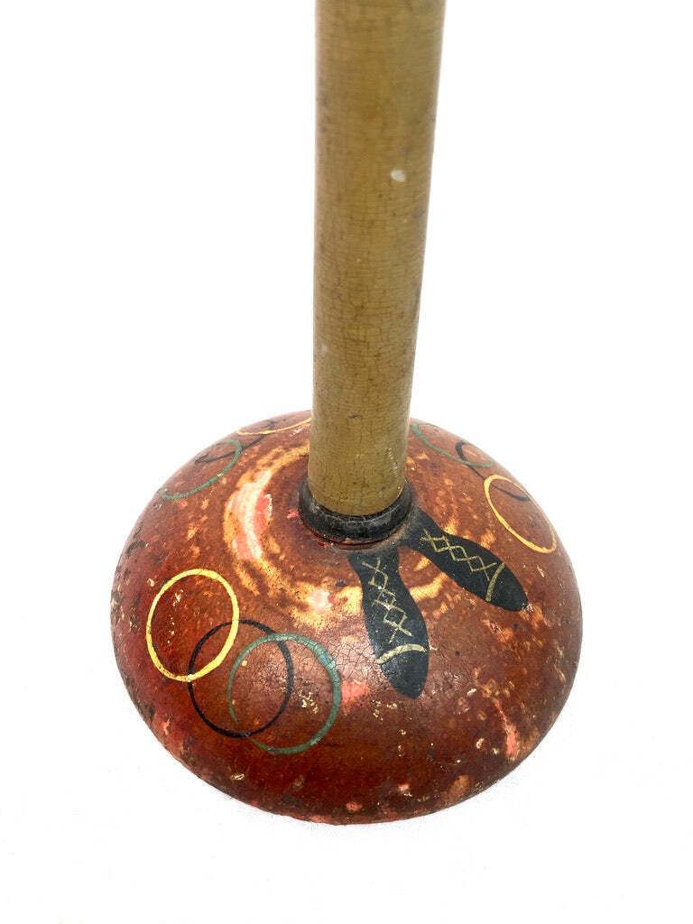 Antique Wooden Hand Painted Tabletop Hat Stand / Top Hat Figurine& C.1920 photo for sale
