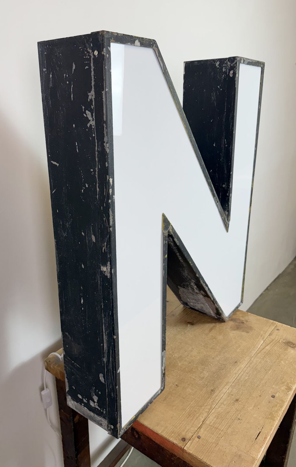 Large Vintage Illuminated Advertising Letter N , 1960s photo Home Decor