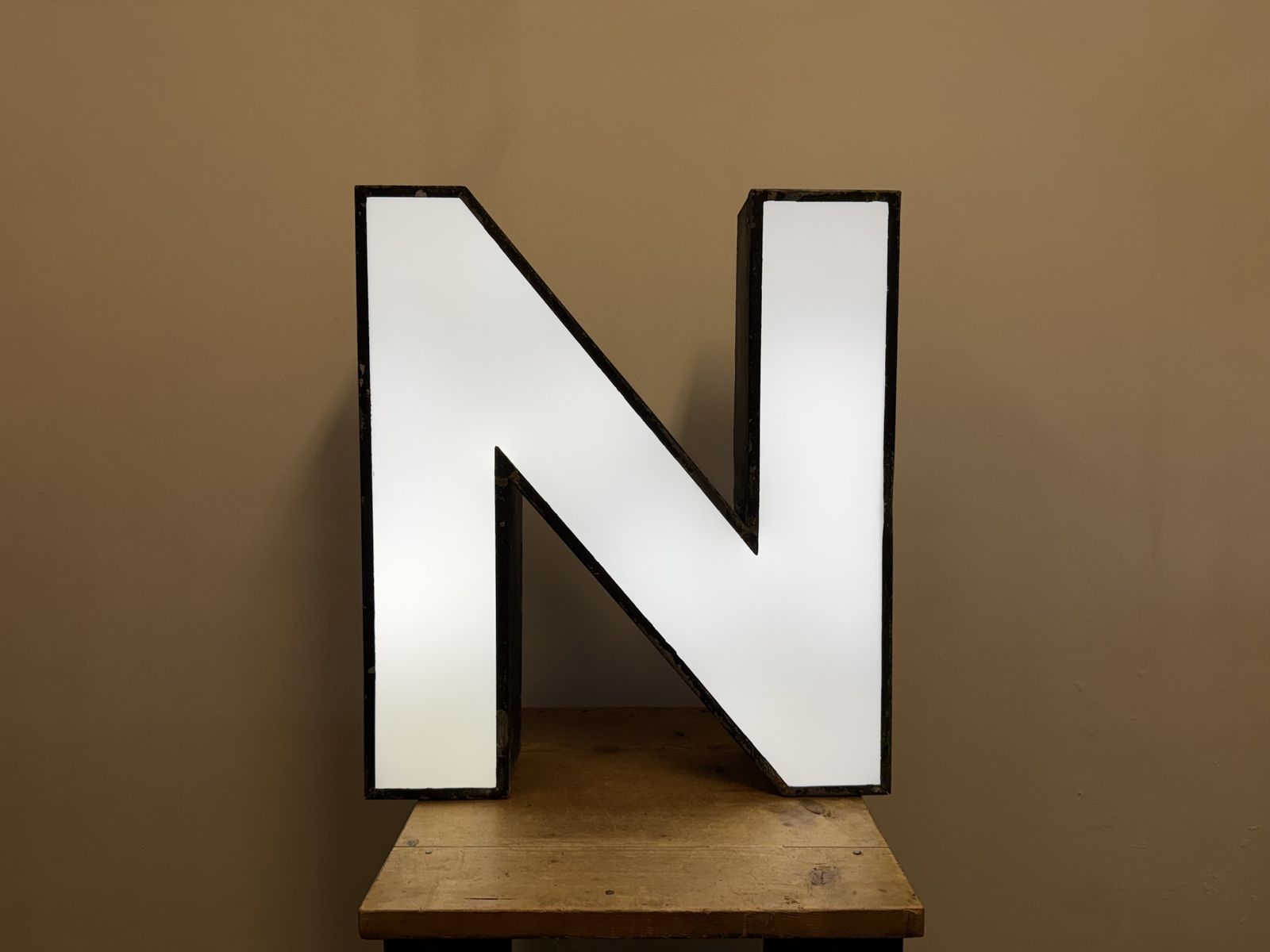 299.0 Large Vintage Illuminated Advertising Letter N , 1960s photo