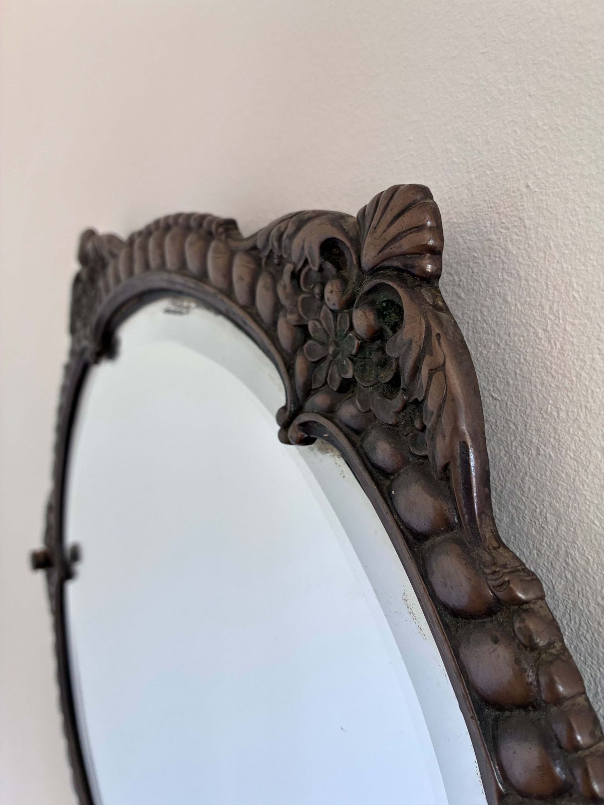 Vintage Italiaanse Baroque Revival Ronde Wandspiegel photo for sale
