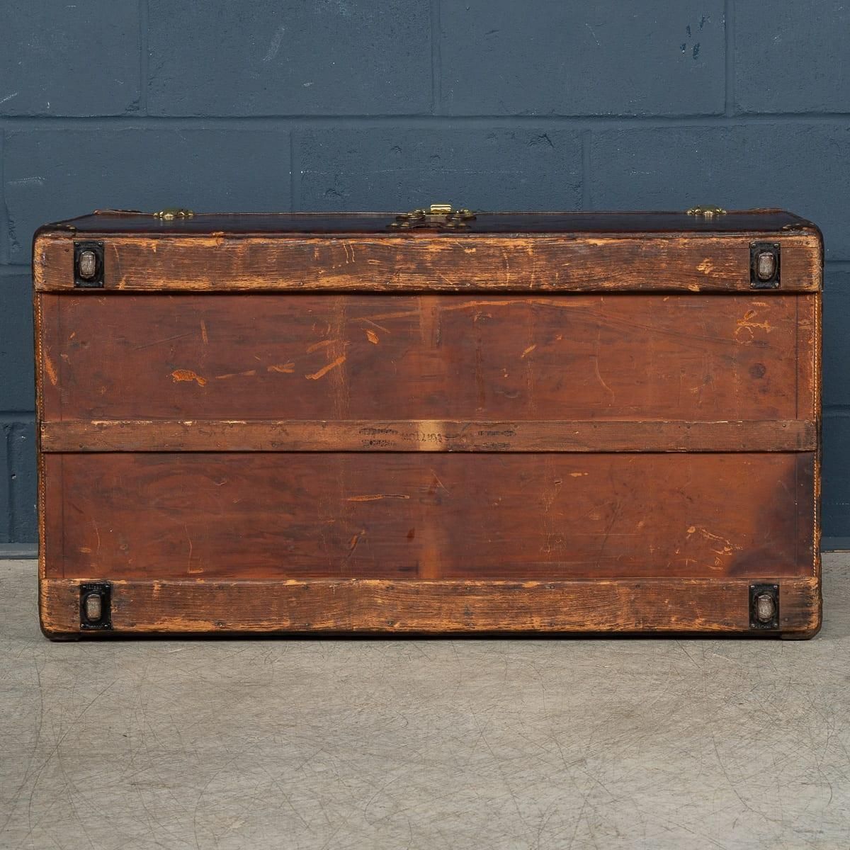 Antique 20th Cent Louis Vuitton Courier Trunk In Natural Cow Hide, France C.1900 photo buy