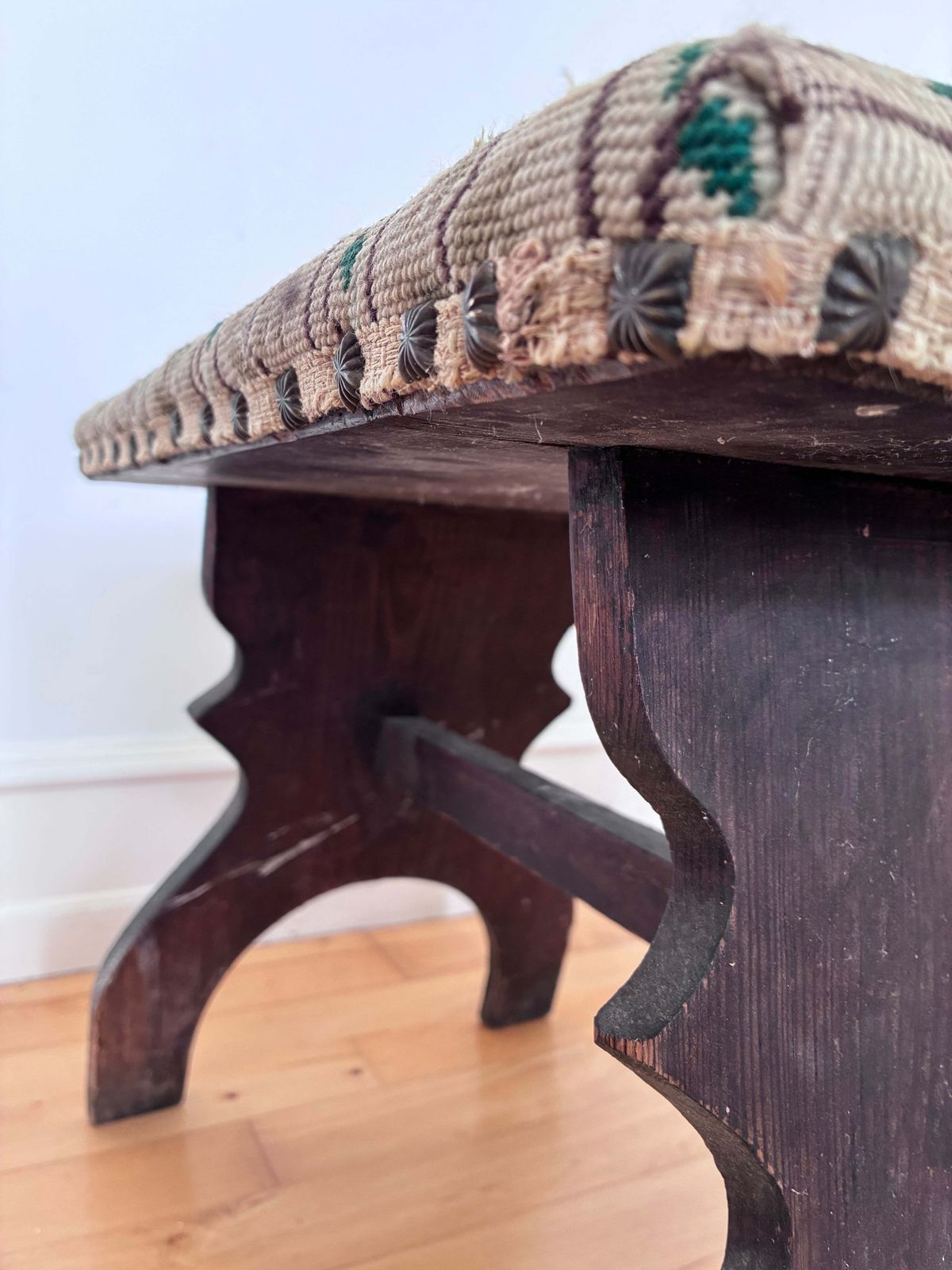 photo for sale Antique Rustic Spanish Small Entryway Bench