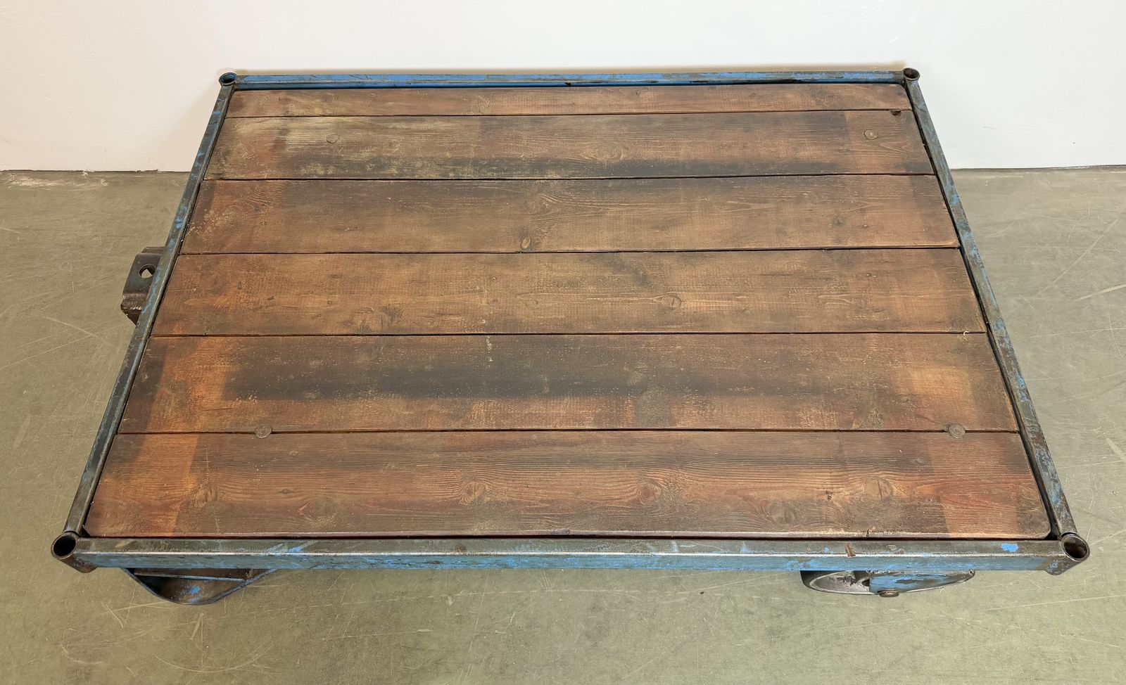 Large Blue Industrial Coffee Table Cart, 1960s photo buy