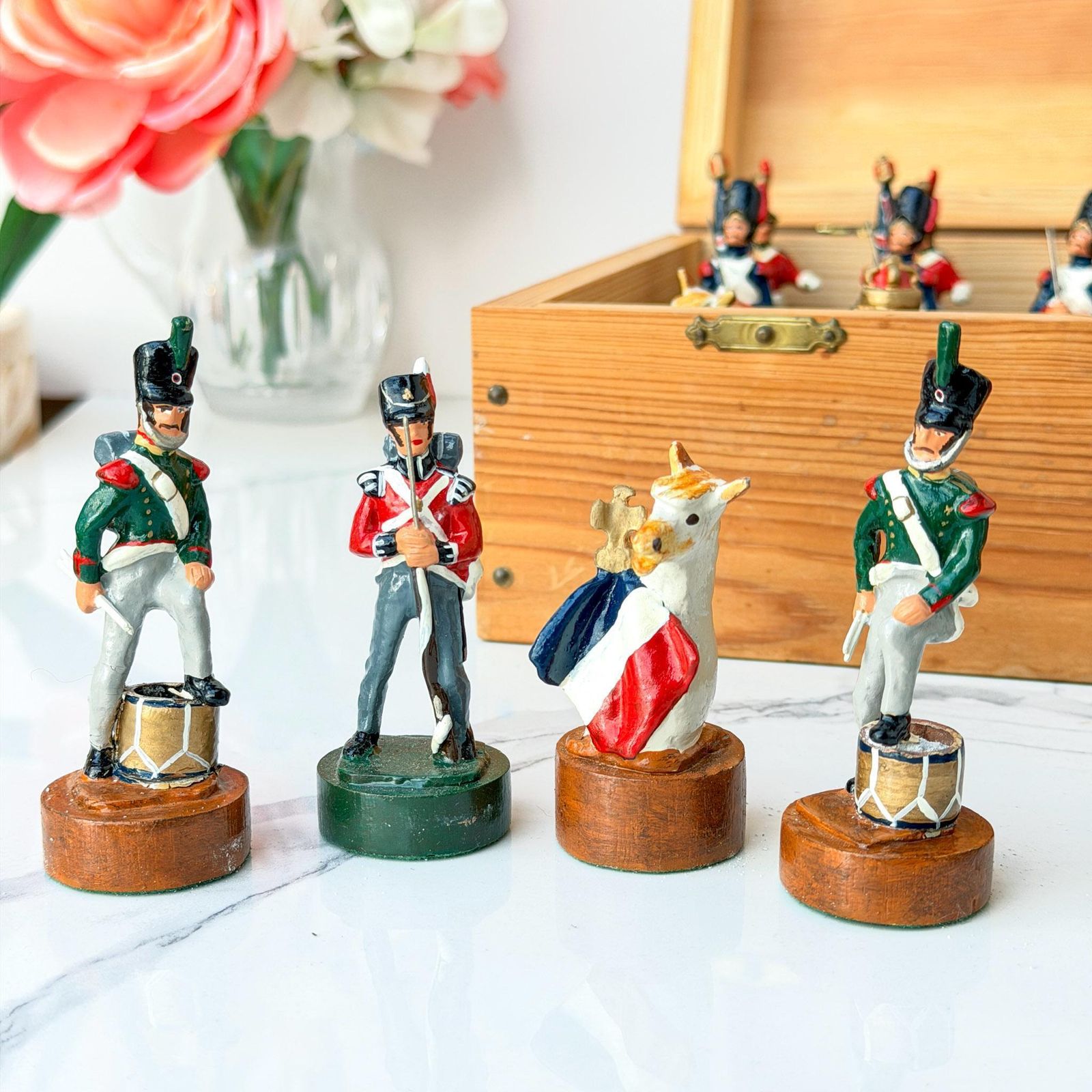 photo vintage Franklin Colours Vintage Waterloo Pewter Schaakset jaren 1970