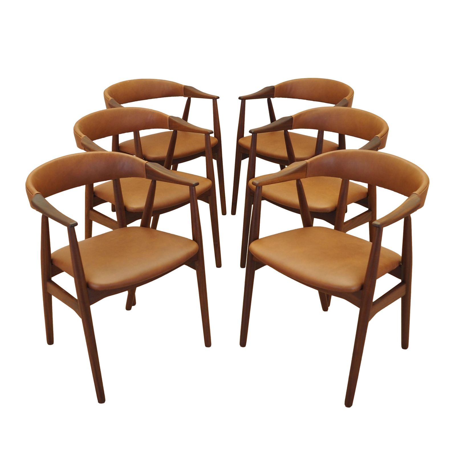 Set Van Zes Teakhouten Stoelen, Deens Design, Jaren 1970, Gemaakt In Denemarken