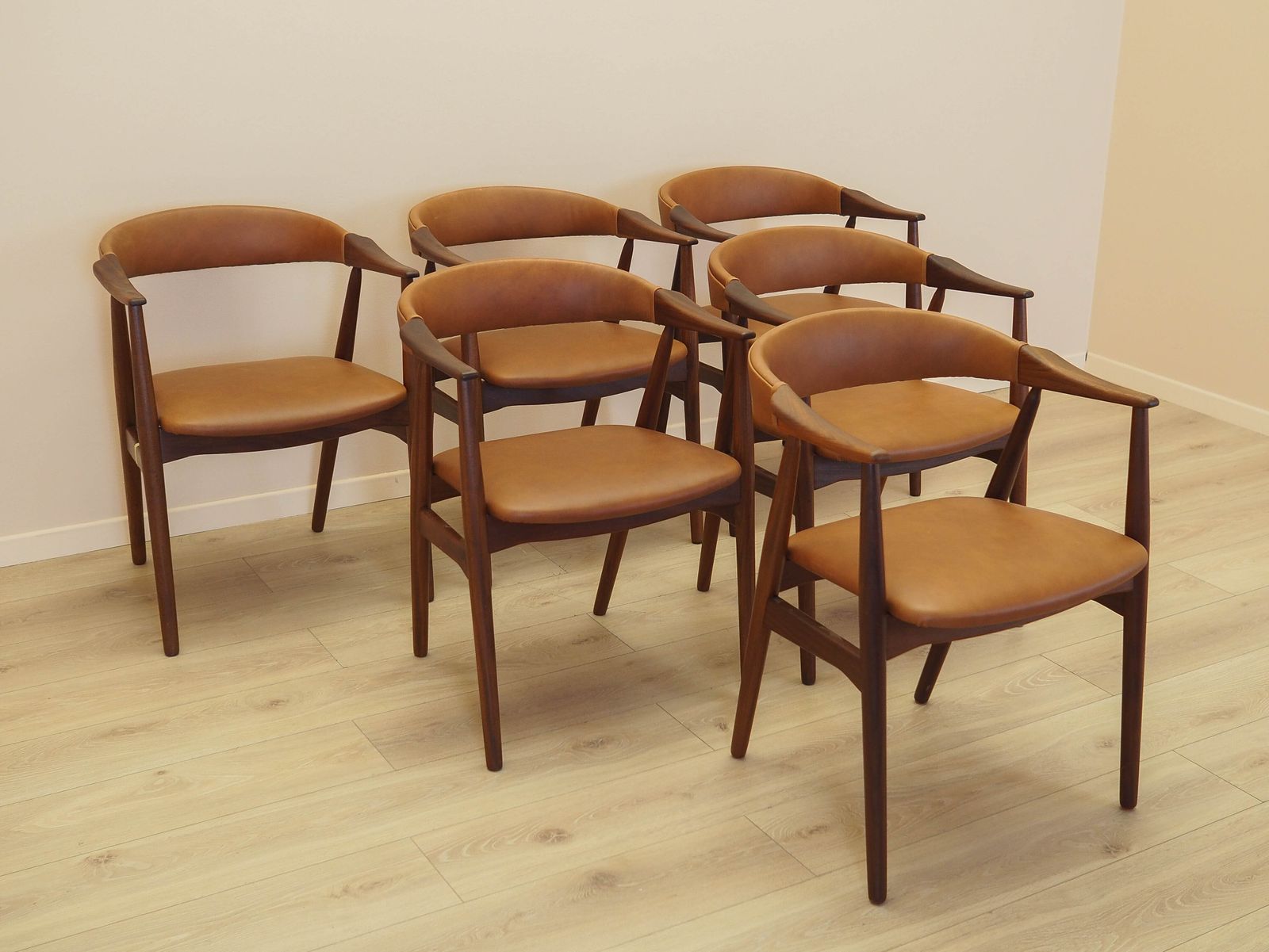 Set Van Zes Teakhouten Stoelen, Deens Design, Jaren 1970, Gemaakt In Denemarken photo for sale