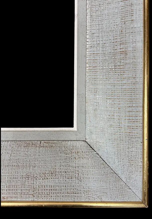 Mid Century French Textured Grey Painted Picture Frame photo for sale