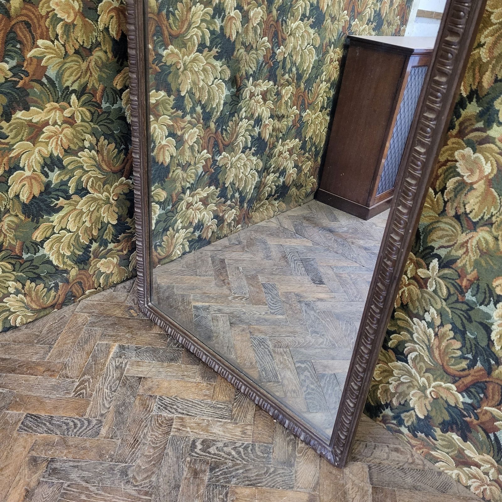 Large French Carved Oak Pier Mirror photo vinterior