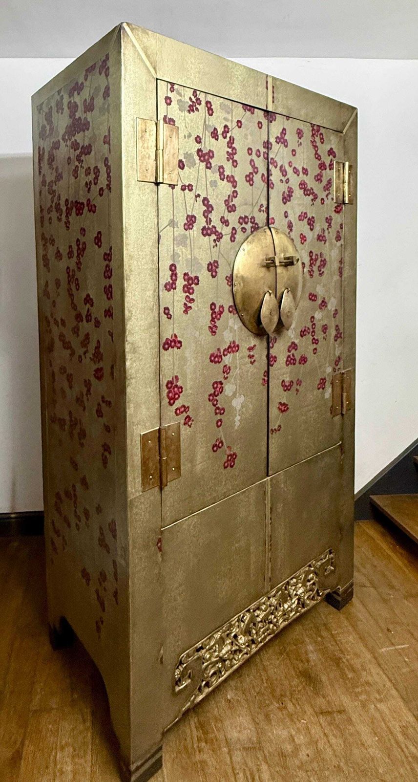 Vintage Chinoiserie Wedding Cabinet | Custom Refinished Media Storage | China Crockery |Drinks photo buy