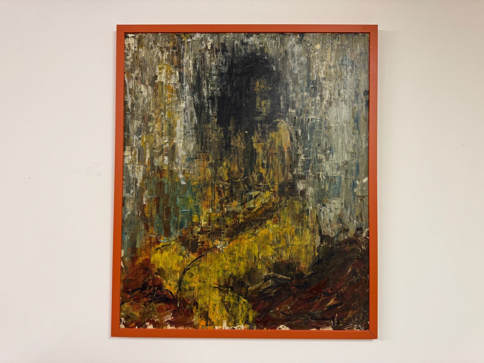 1960s Mid Century Abstract Painting Of A Female Figure photo furniture