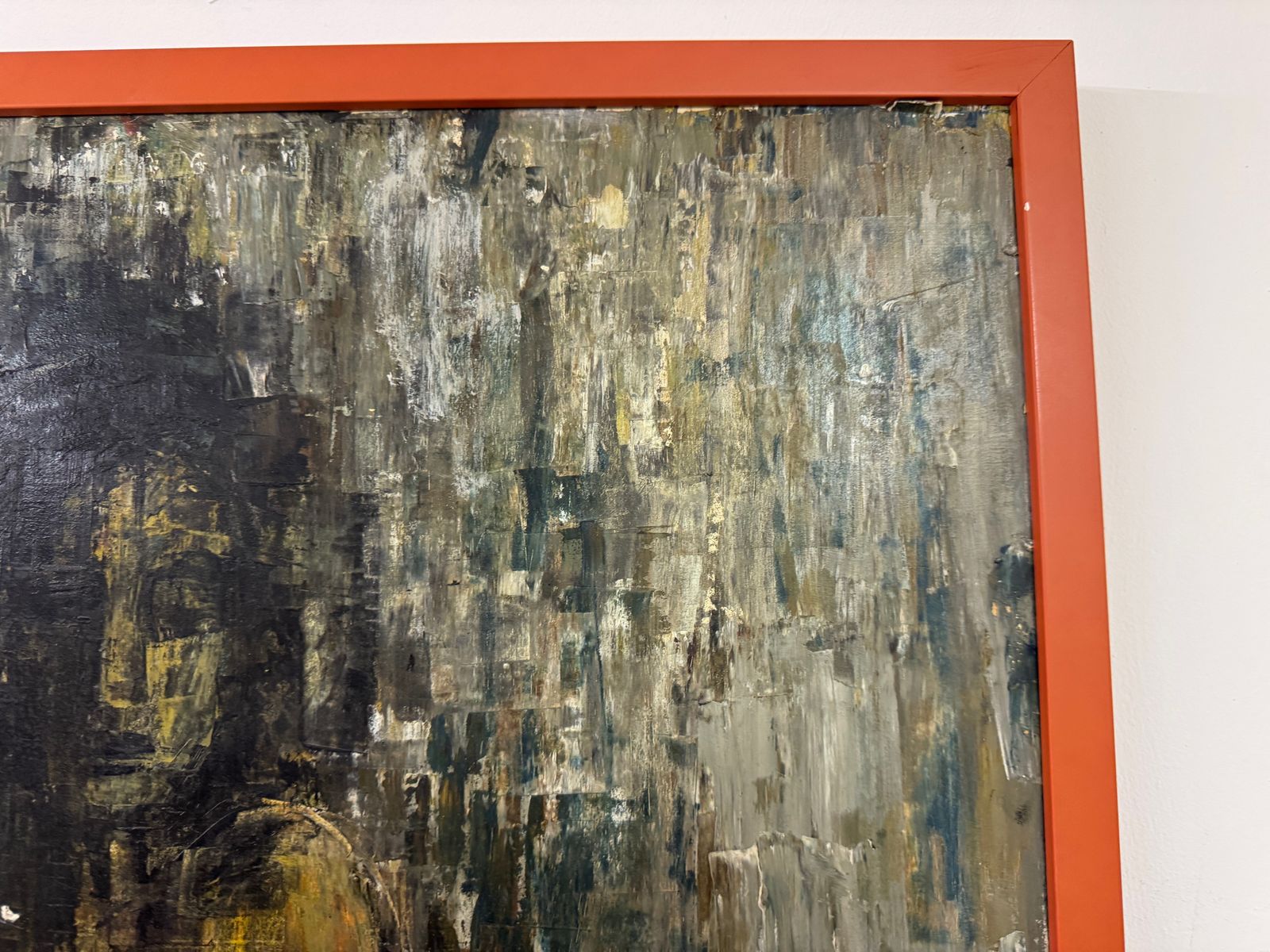 1960s Mid Century Abstract Painting Of A Female Figure photo vintage
