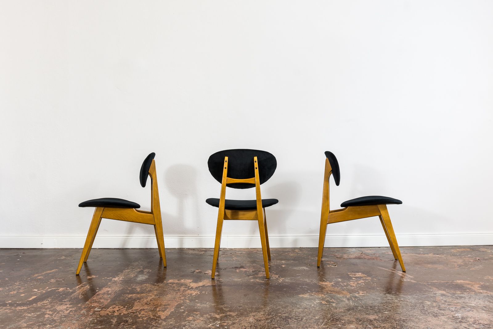Mid Century Chairs, Gfm 22 By J. Kędziorek, Poland, 1960’s, Set Of 3 photo 1200.0