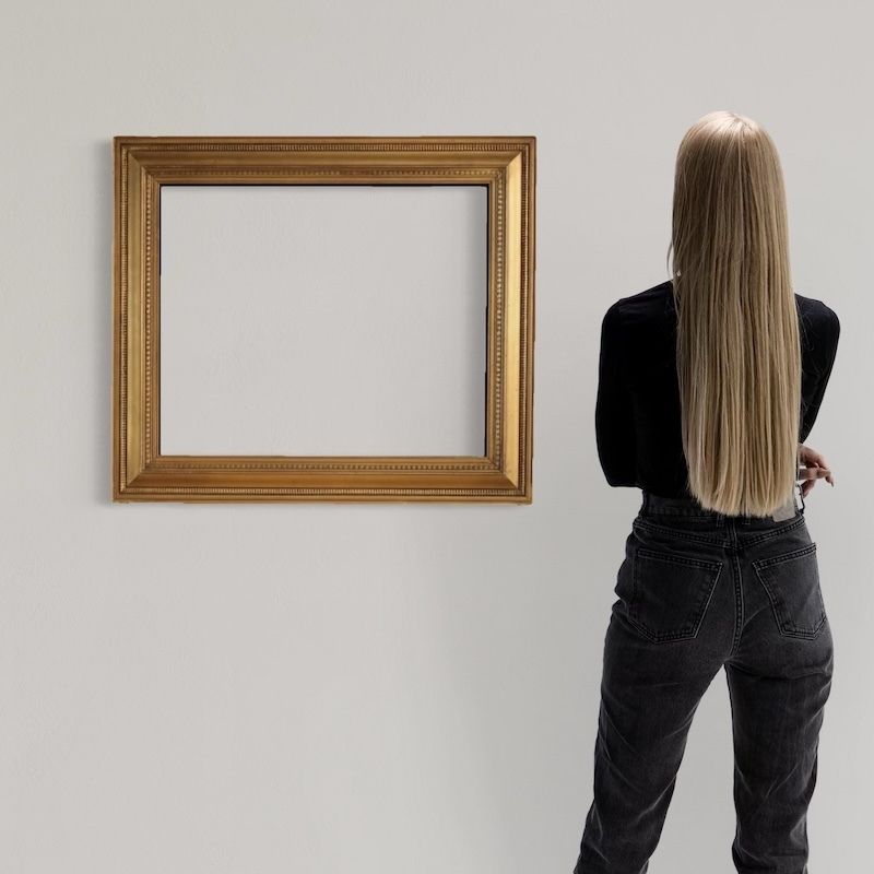 20e-eeuwse Italiaanse vergulde houten lijst met gips photo furniture