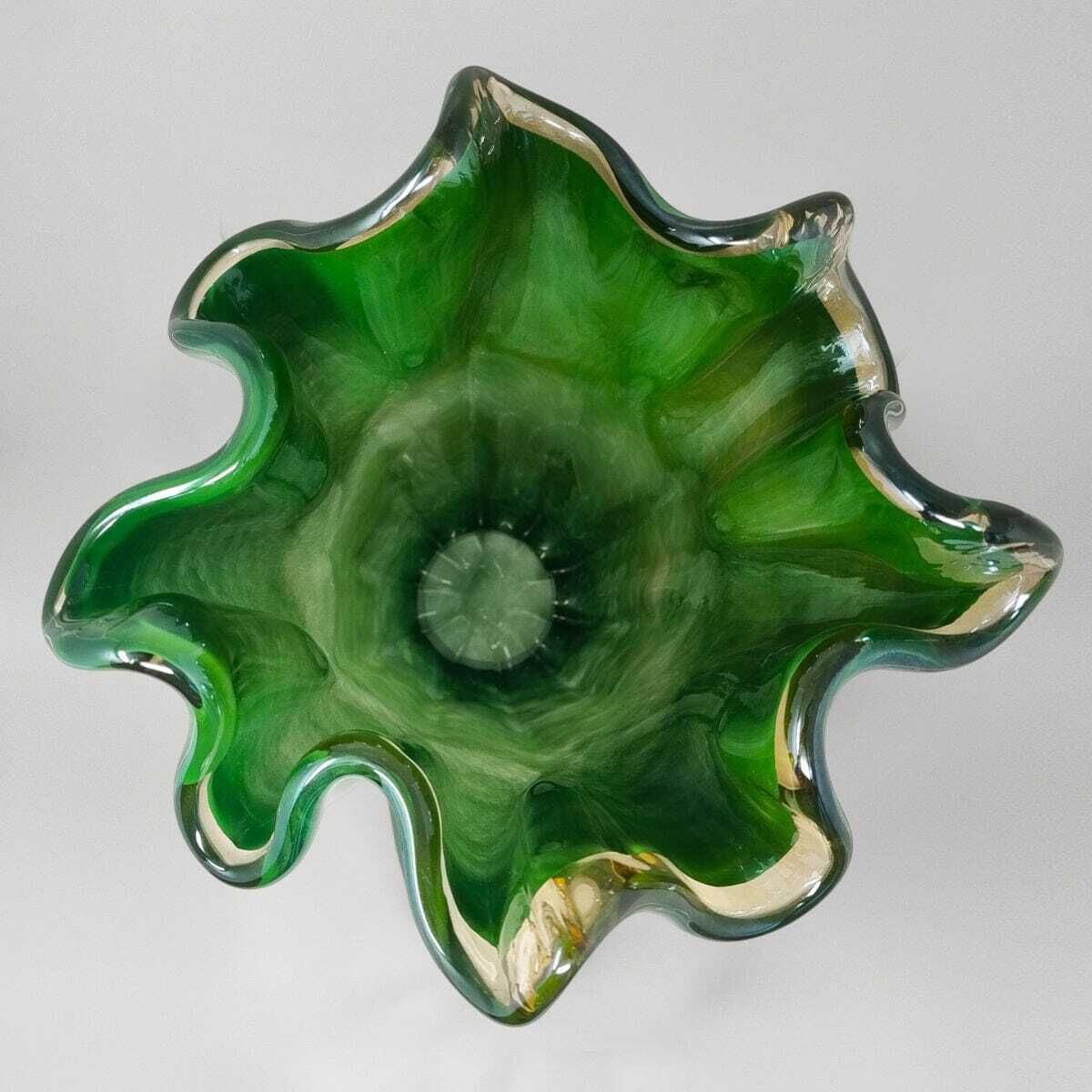 Vase « Fazzoletto » en verre de Murano, par Dogi, années 1970. Fabriqué en Italie photo vintage