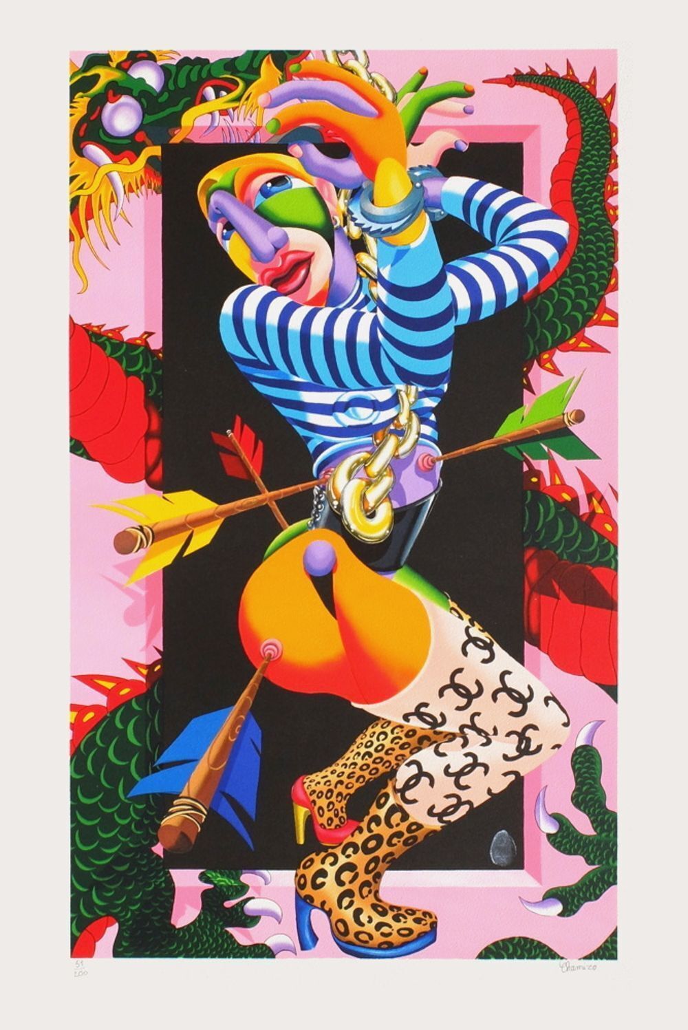 Didier Chamizo Signed Lithograph Saint Sébastien (Hommage à Jean Paul Gaultier) 2008
