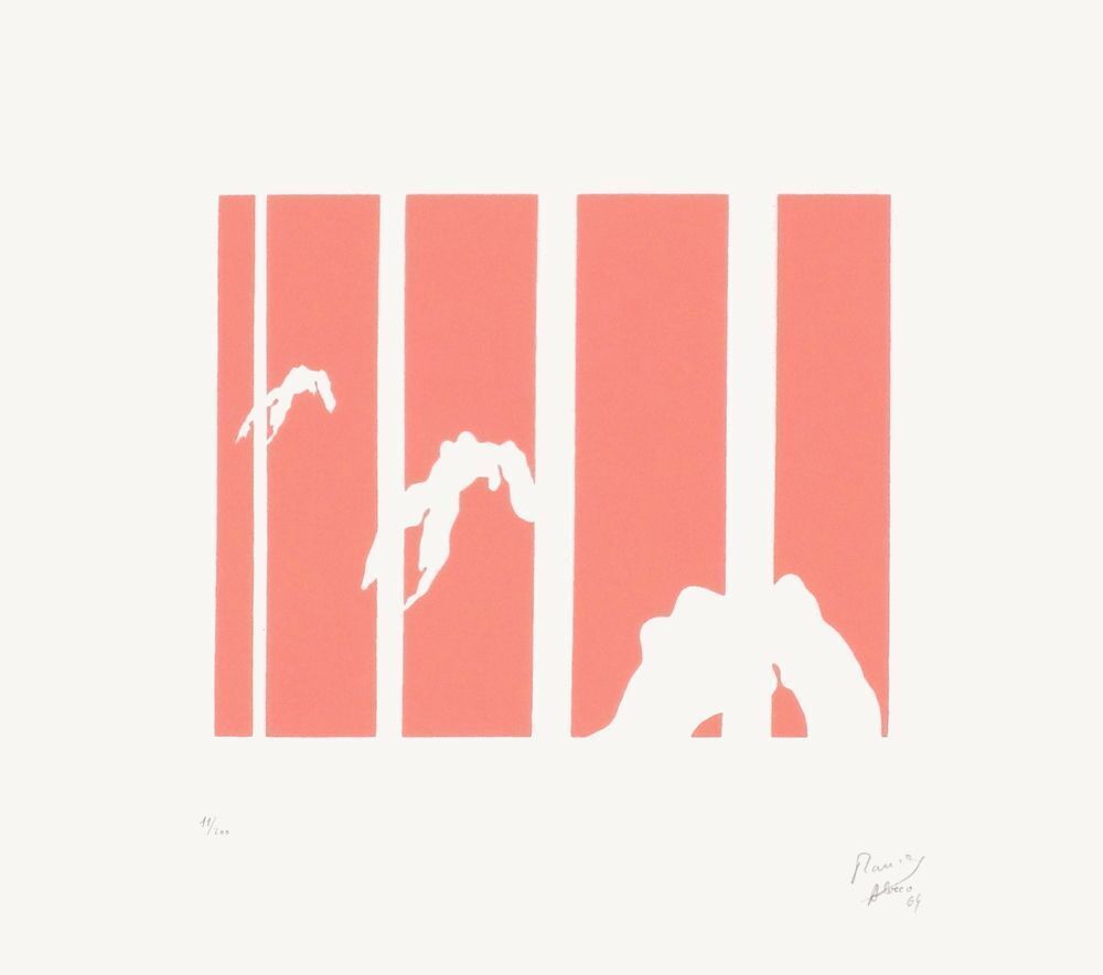 Sérigraphie signée Marcel Alocco, Brouillage d'un signifiant, 1964
