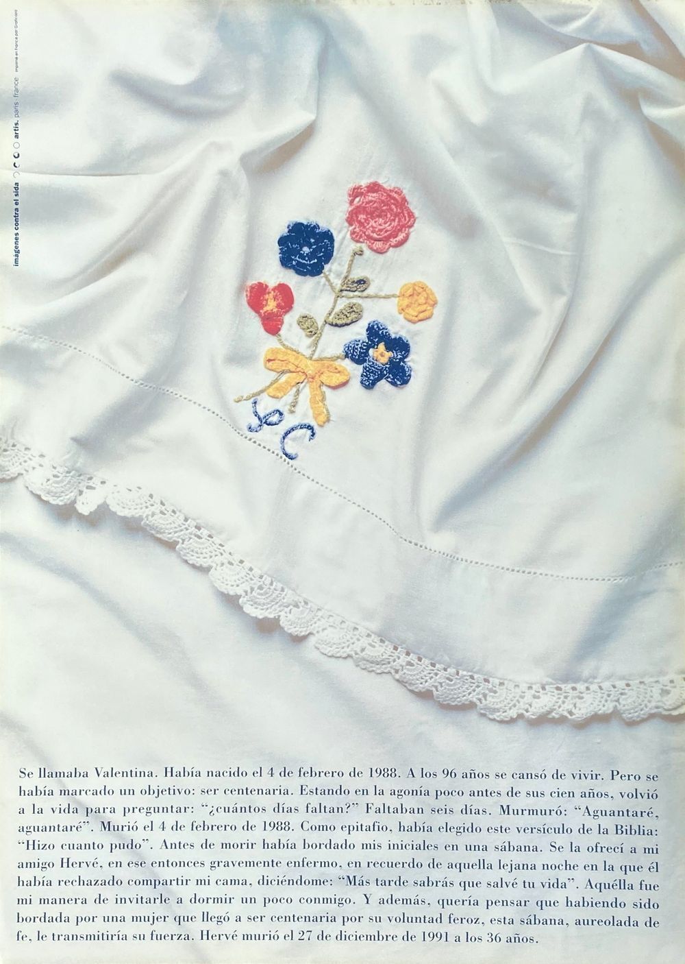 Affiche Sophie Calle Se Llamaba Valentina 1993