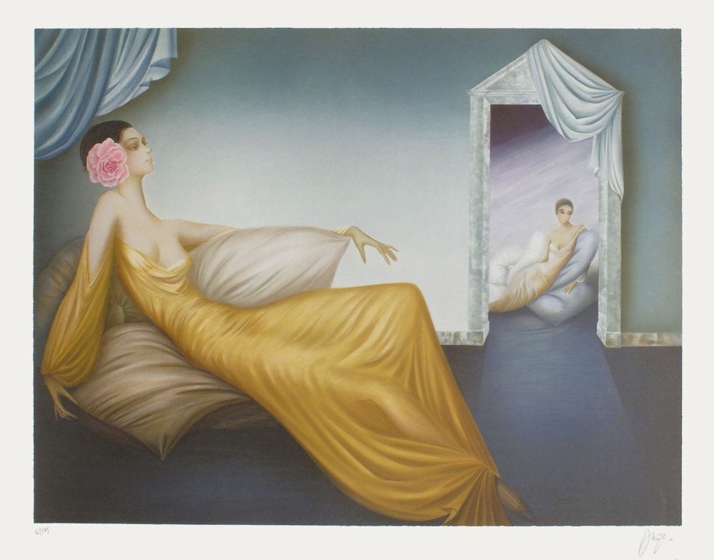 Lithographie signée Philippe Augé, Abandon, 1990