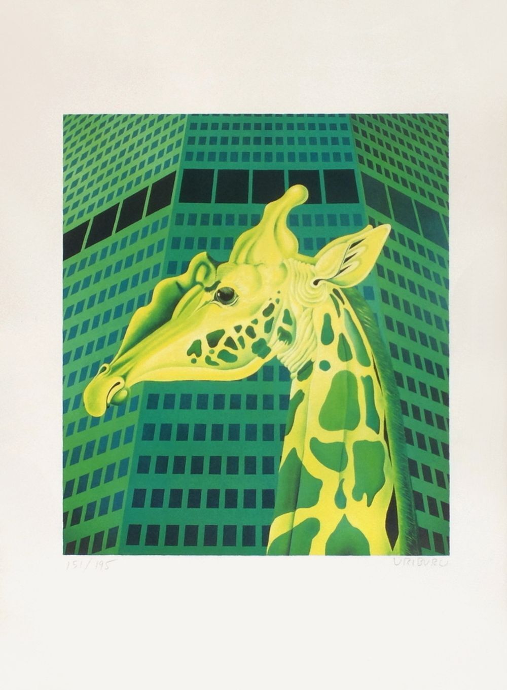 Nicolas Uriburu Gesigneerde Lithografie La Jirafa 1975