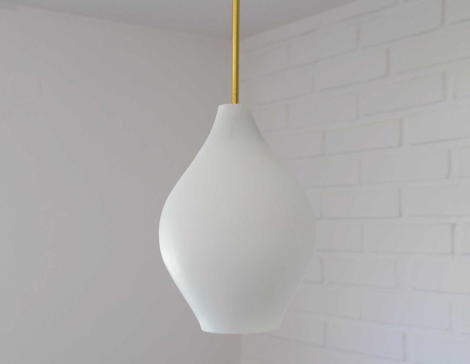 Vintage Milk Glass Pendant Lamp: Mid Century Modern Scandinavian Lighting photo for sale