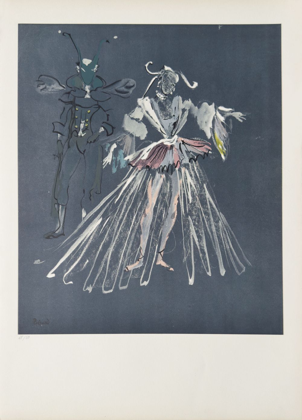 Lithographie Christian Berard Danseuse De Ballet 1970