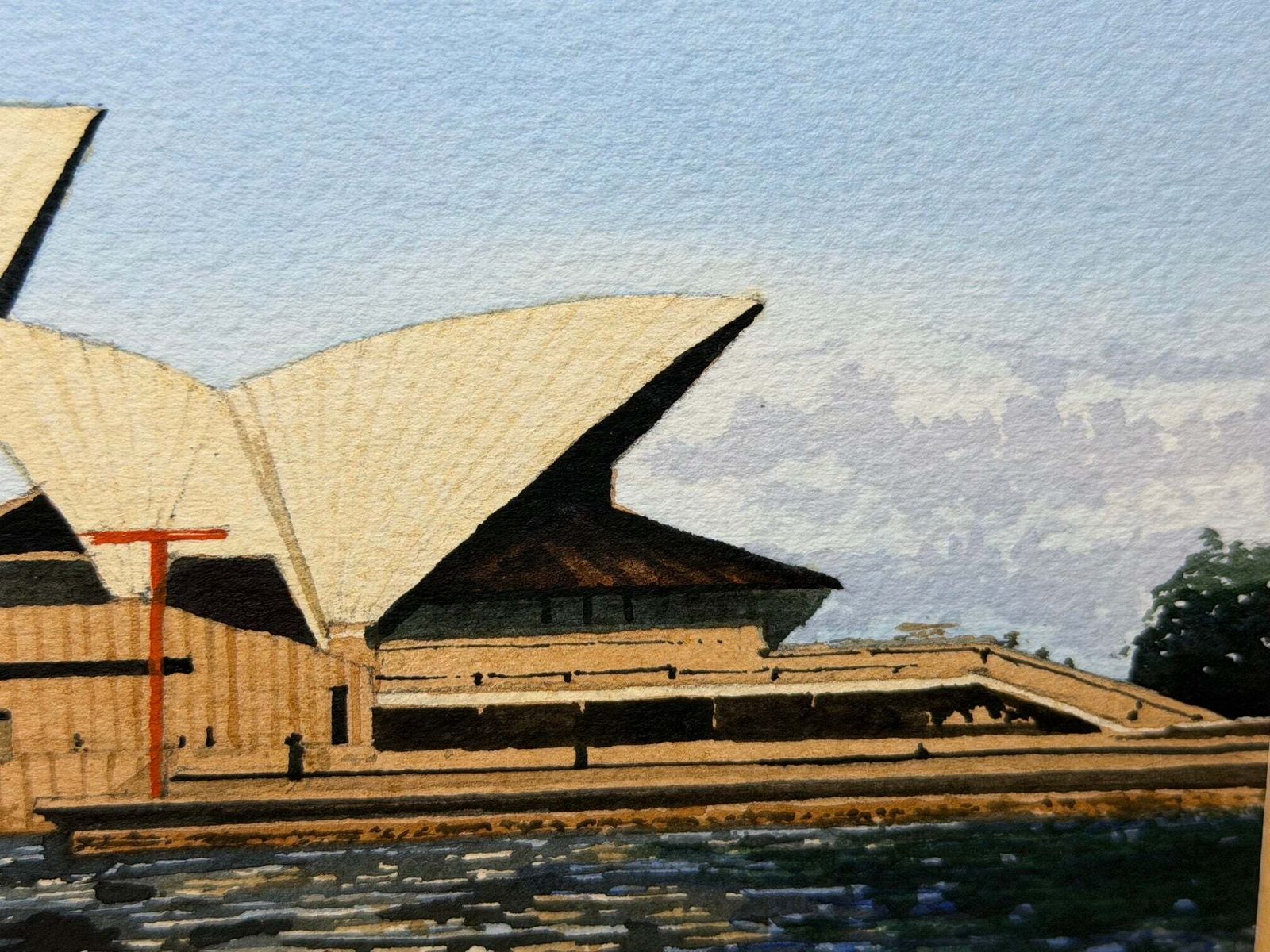 Vintage Sydney Opera House Painting Signed By G. Douglas Hemingway Dated 1977 photo 4000.0