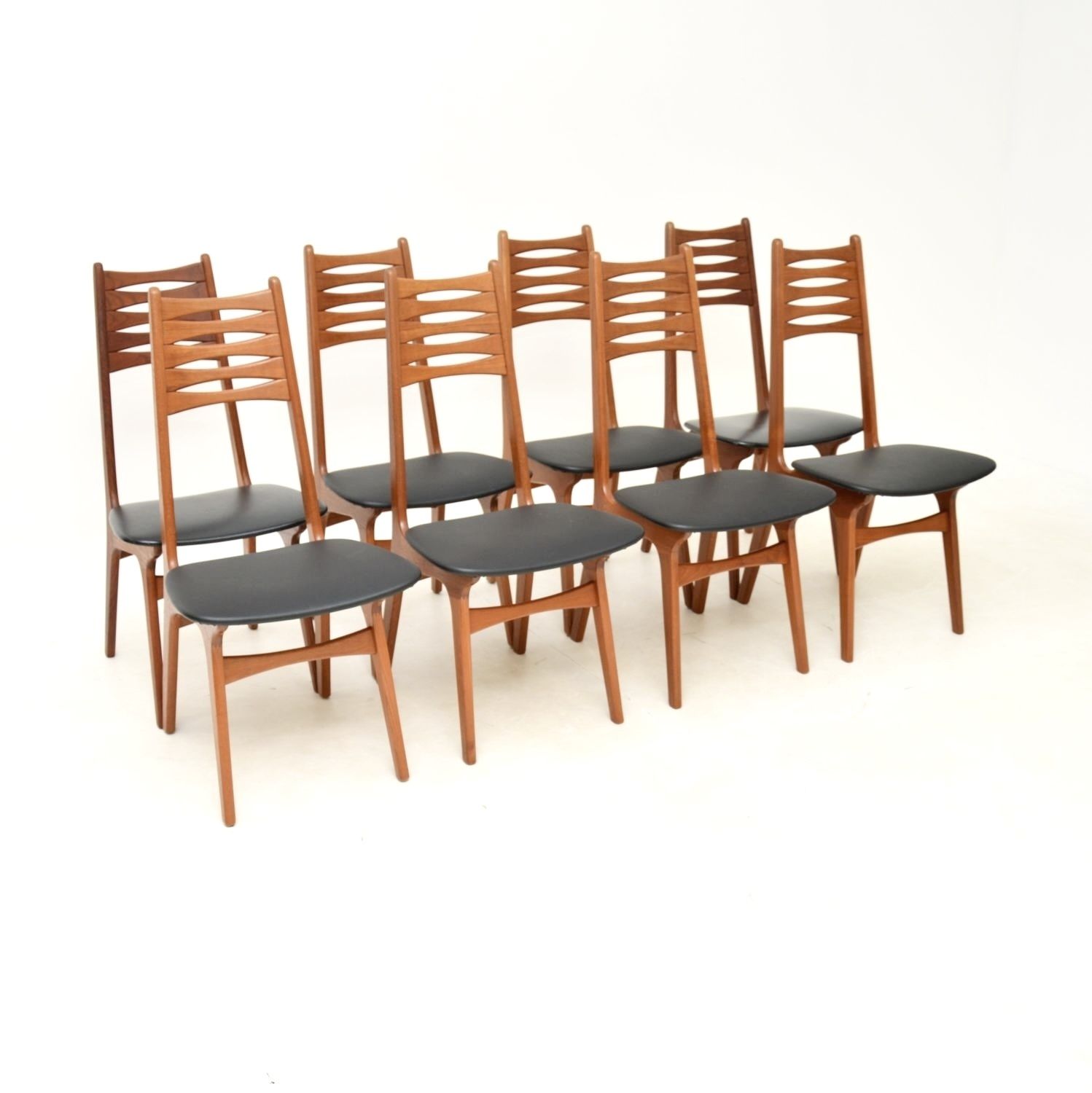 Set Of Eight Danish Vintage Dining Chairs