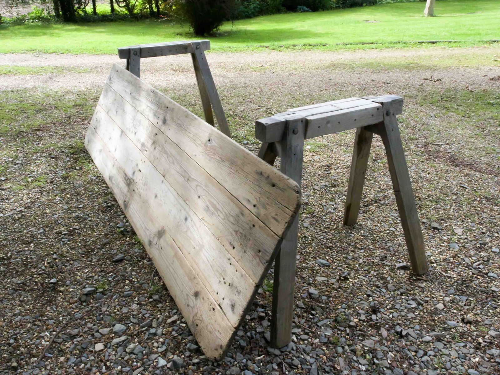 Vintage Garden Harvest Trestle Table photo for sale