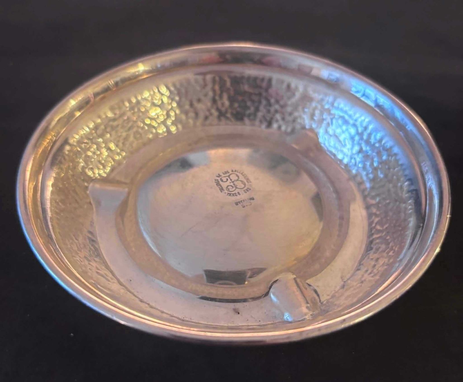 Zilveren 925 Ashtray Vintage Los Ballesteros Taxco Sterling Zilver Gehamerd Mexicaans Zilver Ringenschaaltje, Sleutelschaal, Catchall, 90 Gram photo Woonaccessoires