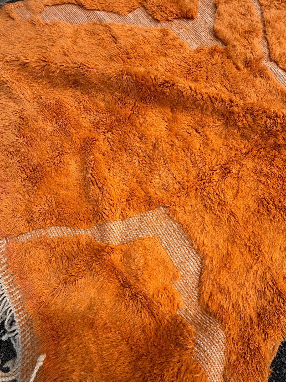 Handmade Moroccan Mrirt Rug – Burnt Orange Wool Rug 200x300 Cm –Modern Textured Carpet – Bold Abstract Design –Large Living Room Area Rug photo vintage