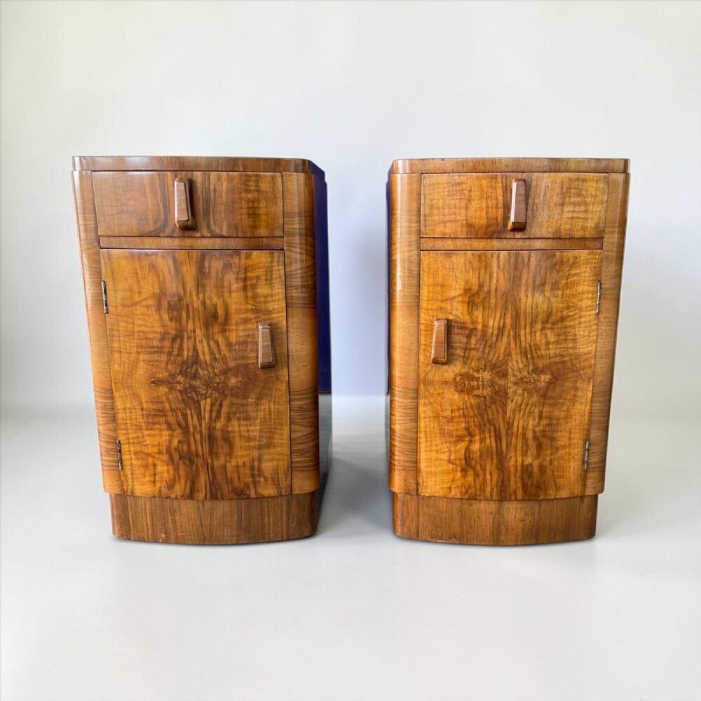 A Pair Of Art Deco Bedside Tables photo furniture