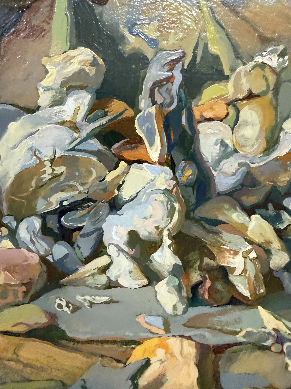 Antoni Pitxot, paysage minéral surréaliste et abstrait avec formes rocheuses de Cadaqués, huile sur toile, 1987 photo 5000.0