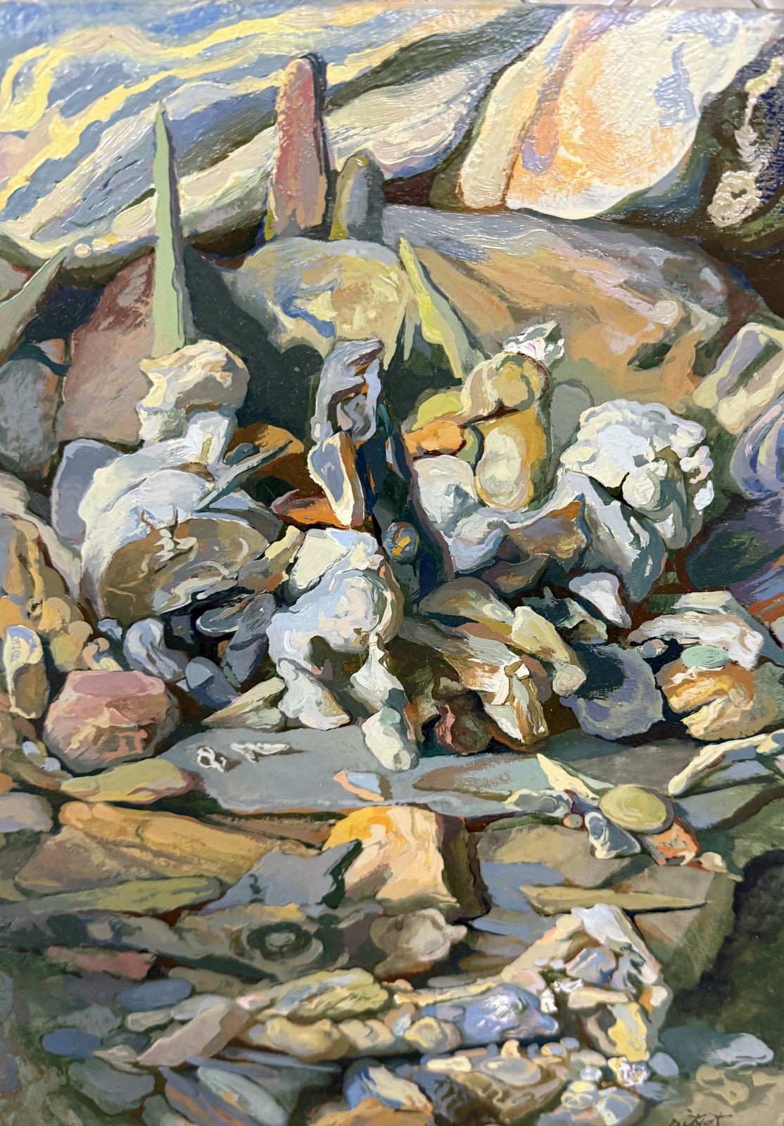 Antoni Pitxot Surrealistisch Abstract Mineraal Landschap met Rotsvormen uit Cadaqués Olieverf op Doek 1987 photo buy