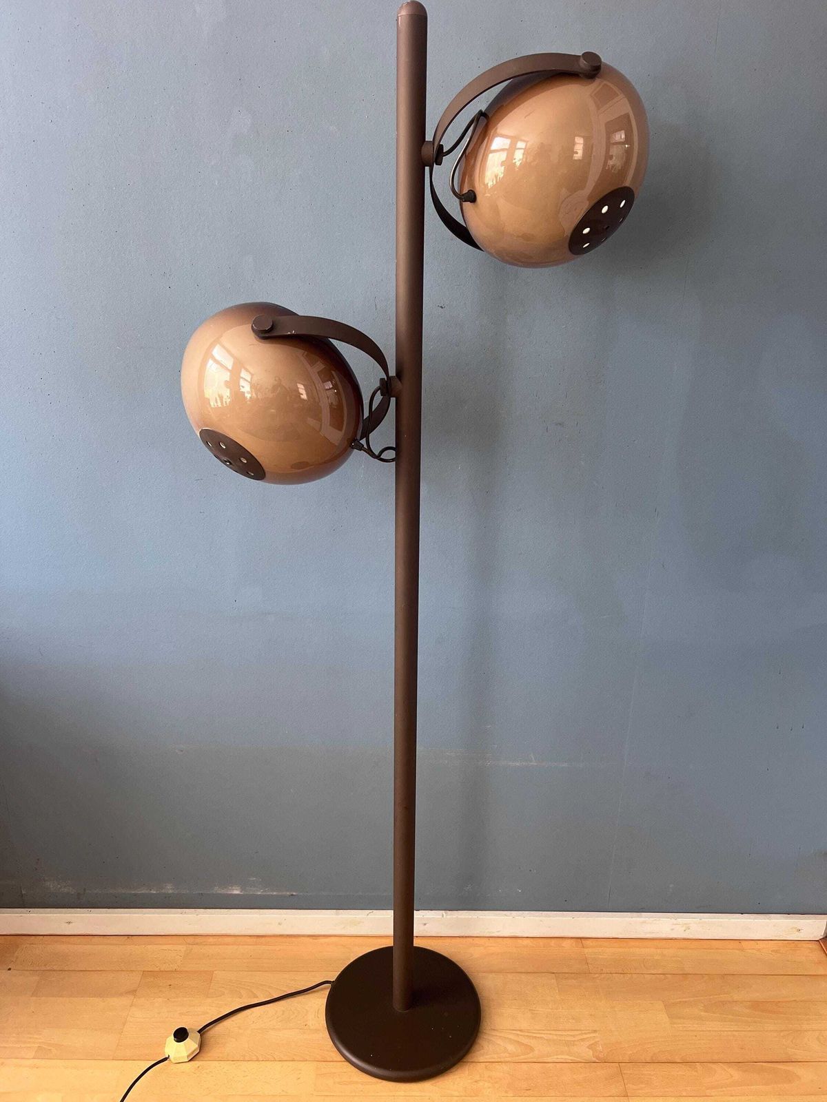 Herda Standing Lamp   Mushroom Floor Lamp   Brown Mid Century photo 588.0