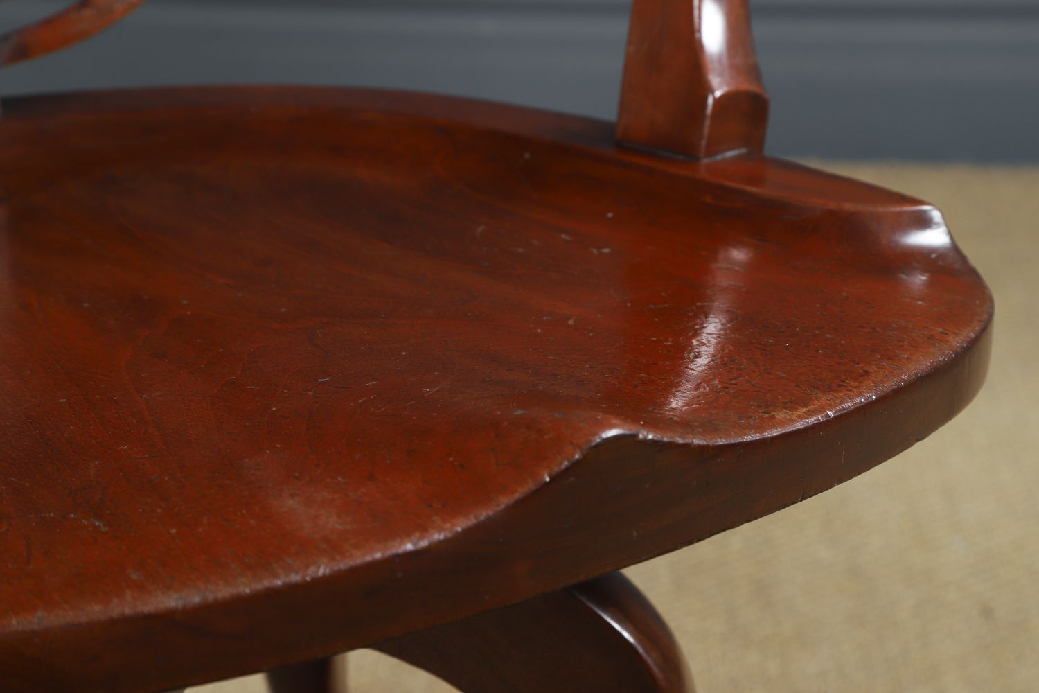 English Victorian Mahogany Swivel Office Desk Chair (Circa 1880) photo vintage